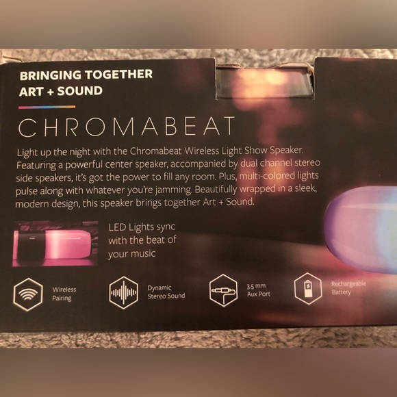 Art & Sound Chromabeat Bluetooth Wireless Tube Speaker NIB - Picture 3 of 6